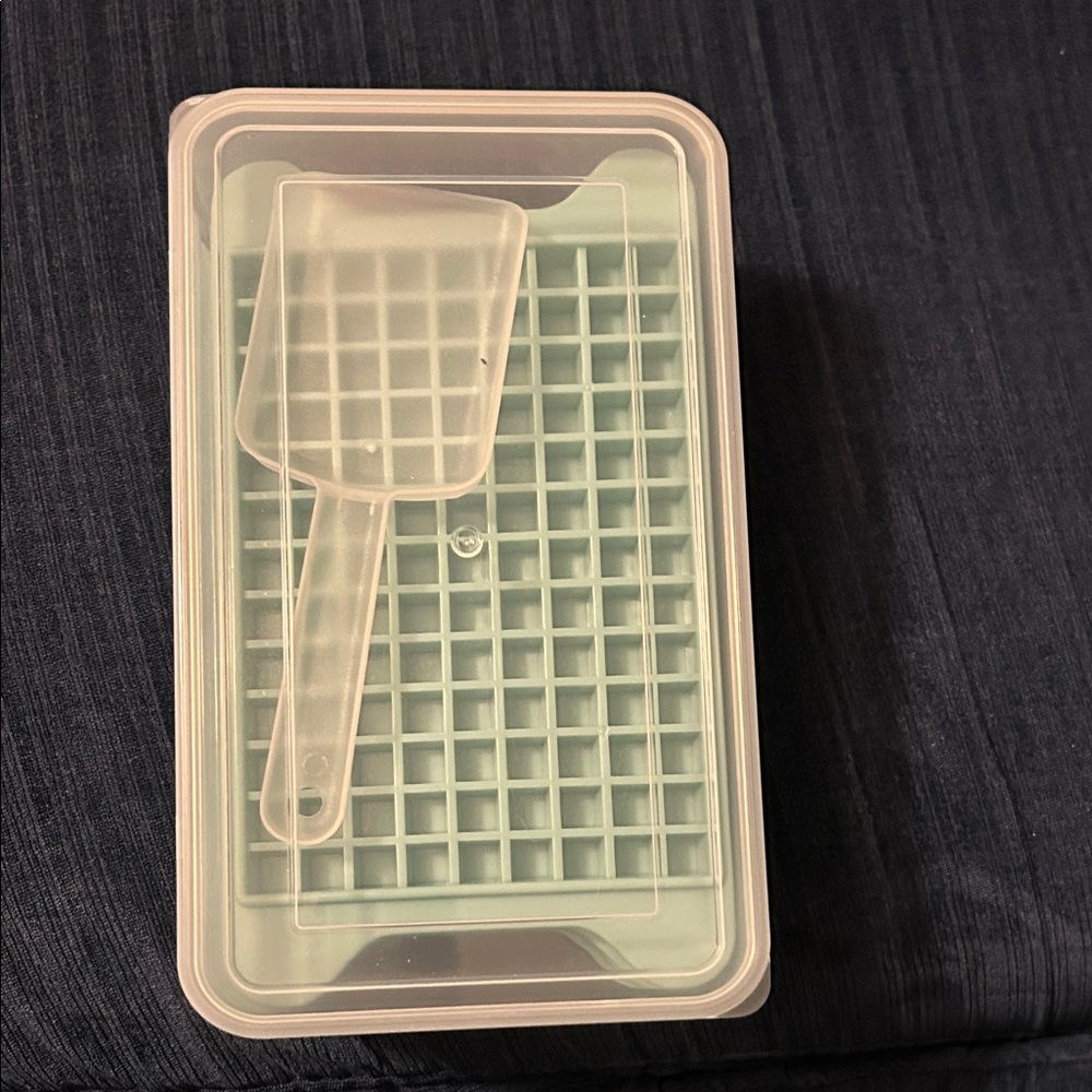 Clear Plastic Ice Cube Tray with Scoop